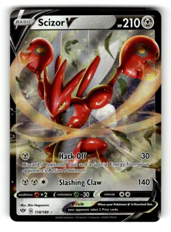Scizor V 118/189 Holo V Rare Darkness Ablaze Pokemon Near Mint - Image 1