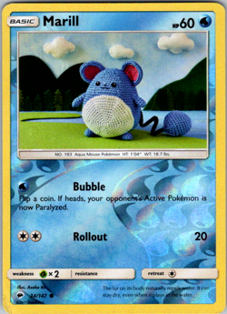 Marill 34/147 SM - Burning Shadows Pokemon TCG LP - Image 1