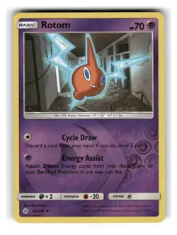 Rotom 86/236 Uncommon Cosmic Eclipse Pokemon Reverse Holo Lightly Played - Image 1