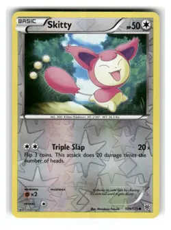 Skitty 109/135 Common Plasma Storm Pokemon Reverse Holo Lightly Played - Image 1