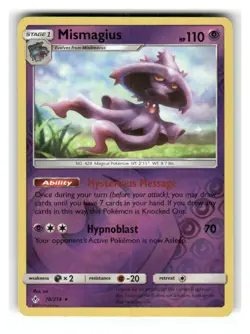 Mismagius 78/214 Rare Unbroken Bonds Pokemon Reverse Holo Lightly Played - Image 1