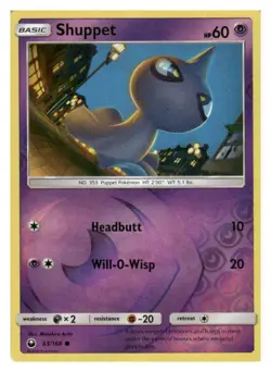 Shuppet 63/168 Common Celestial Storm Pokemon Reverse Holo Lightly Played - Image 1