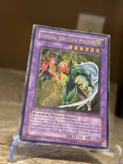 Yu-Gi-Oh! Elemental Hero Flame Wingman TLM-EN035 UTR 1st Edition Silver Stamp LP - Image 2