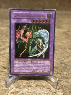 Yu-Gi-Oh! Elemental Hero Flame Wingman TLM-EN035 UTR 1st Edition Silver Stamp LP - Image 3