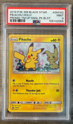 PSA 9 Pikachu Holo #SM162 SM Black Star Promo Team Up MINT Pokemon Card - Image 1