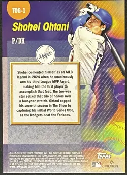 2026 Topps Series 1 Shohei Ohtani Titans of the Game Gold 34/50 Dodgers - Image 2