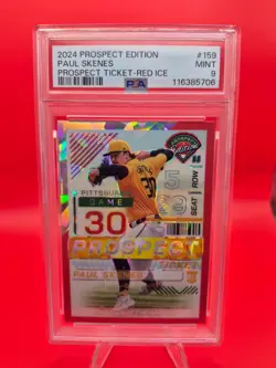 2024 Panini Prospect Edition - Paul Skenes #159 Red Ice Prizm (RC) PSA 9 - Image 1