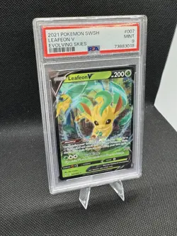 LEAFEON V #007 PSA 9 • 2021 POKEMON SWORD & SHIELD EVOLVING SKIES - Image 2