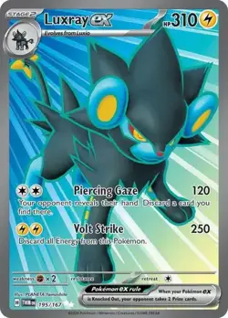 Luxray ex 195/167 SV06: Twilight Masquerade Pokemon Card NM - Image 1