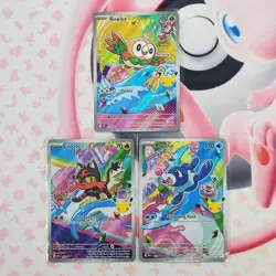 Rowlett 043 + Litten 044 + Popplio 045 - First Partner Pokemon Cards #L272 - Image 1