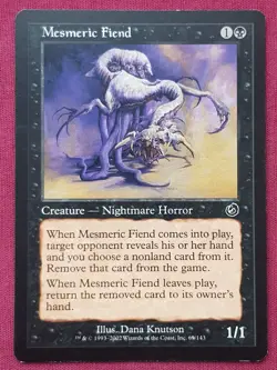 Magic The Gathering TORMENT MESMERIC FIEND black card MTG - Image 1