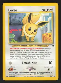 Eevee 38/75 Pokemon TCG Neo Discovery VLP - Image 1