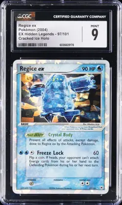 2004 POKEMON EX HIDDEN LEGENDS - CRACKED ICE HOLO #97/101 REGICE EX CGC 9 - Image 1