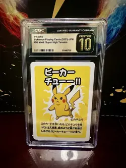 Pikachu [Super High Tension] Pokemon Japanese Old Maid CGC 10 - Image 1