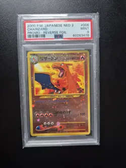Pokemon TCG Charizard No 006 Promo Japanese Neo Premium File 2 Rev Holo Psa 9 - Image 1