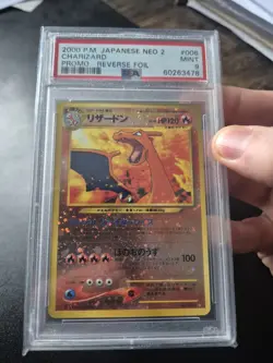 Pokemon TCG Charizard No 006 Promo Japanese Neo Premium File 2 Rev Holo Psa 9 - Image 2