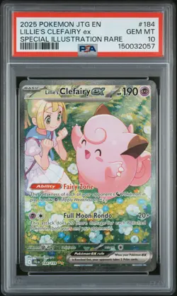 Lillie's Clefairy ex 184/159 Pokemon Journey Together 184 SIR GEM MINT PSA 10 - Image 1