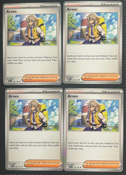 4x Arven | 166/198 NM | Scarlet & Violet Base | Uncommon | Pokemon TCG Playset - Image 1