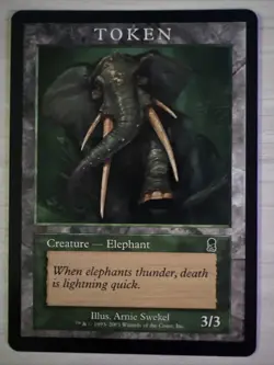 1X Elephant Token - Odyssey Player Rewards MTG - Near Mint - Image 1