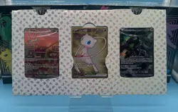 Pokemon 151 UPC Promo Set, Box Fresh: Metal Mew 205, Sealed Mew 053 & Mewtwo 052 - Image 1