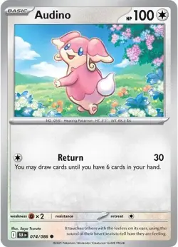 Audino - SV: Black Bolt 074/086 NM English Pokemon Card - Image 1