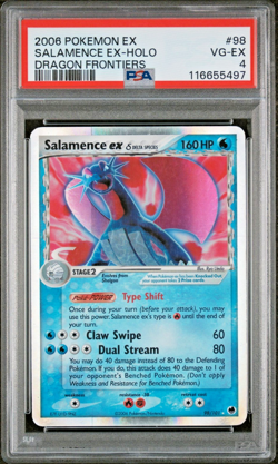 PSA 4 2006 Dragon Frontiers Salmence EX 98/101 Holo Foil Pokemon Delta Species - Image 1