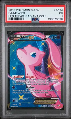 2013 POKEMON B&W LEGEND TREASURES RADIANT COLL #RC24 FULL ART/MEW EX PSA 1 - Image 1