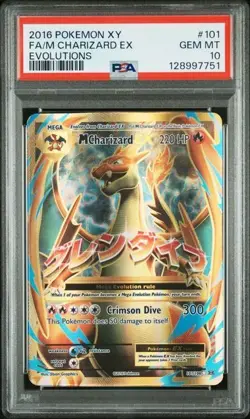 Pokemon XY Evolutions 2016 Full Art M Mega Charizard EX 101/108 PSA 10 Gem Mint - Image 1