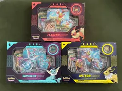 VMAX Premium Collection Box (Set of 3) - Vaporeon Jolteon Flareon Pokemon TCG - Image 1