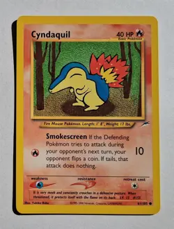 Pokemon - Cyndaquil - Neo Destiny 61/105 - Common - NM - Image 1