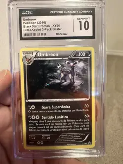 2016 POKEMON XY96 PROMO COSMOS BREAKPOINT 3 PACK UMBREON-HOLO CGC 10 Spanish - Image 1