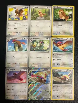 9 pidgey pidgeotto pidgeot pokemon cards mixed lot Bird Cute Holo Ex - Image 1