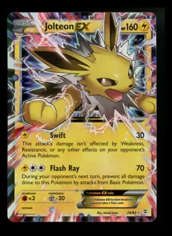 Jolteon EX 28/83 Generations 2016 Holo Rare Pokemon Card TCG - Image 1