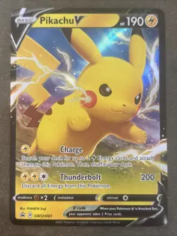 Pikachu V SWSH061 Sword & Shield Black Star Promo Holo Pokemon Card NM - Image 1