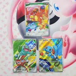 Charmander 038 + Squirtle 039 + Bulbasaur 037 - First Partner Pokemon Cards L274 - Image 1