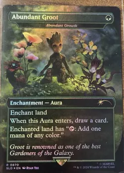 Abundant Groot 0870 Borderless Foil Secret Lair Drop MTG Ryan Yee 2024 - Image 1