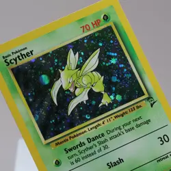 Pokemon TCG - Scyther 17/130 Base Set 2 Holo Rare WOTC 1999 - EXC - Image 1
