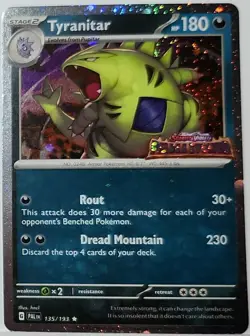 Tyranitar 135/193 Cosmos Holo Bleed Error Rare Pokemon TCG Promo Stamped ✨ - Image 1