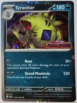 Tyranitar 135/193 Cosmos Holo Bleed Error Rare Pokemon TCG Promo Stamped ✨ - Image 2