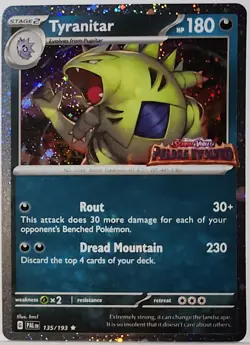 Tyranitar 135/193 Cosmos Holo Bleed Error Rare Pokemon TCG Promo Stamped ✨ - Image 3