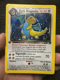 1ST EDITION ITALIAN Team Rocket Dark Dragonite 5/82 Holo Foil Rare Pokemon - Image 1