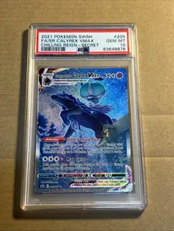 Pokemon TCG Shadow Rider Calyrex VMAX 205/198 Chilling Reign PSA 10 - Image 1