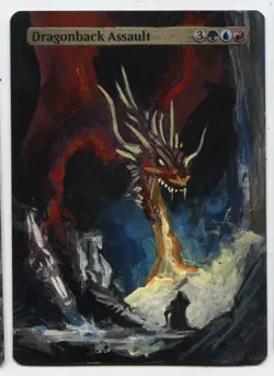 Dragonback Assault Altered Art Magic The Gathering Mtg Hand Painted Card Comman - Image 1