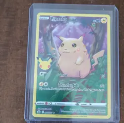 Pokemon Pikachu Celebrations Holo Rare 005/025 2021 60 HP Thunder Jolt Gnaw Card - Image 1