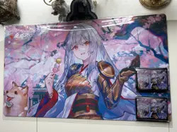 MTG Wandering Emperor cherry blossoms viewing Playmat & Sleeve 100P limited JP - Image 1