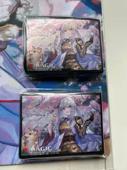 MTG Wandering Emperor cherry blossoms viewing Playmat & Sleeve 100P limited JP - Image 5