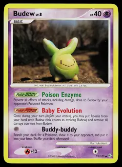 Pokemon Card - Budew Stormfront 33/100 Uncommon - Image 1