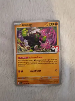 Pokemon TCG League play! Stamped Okidogi 111/167 Non Holo Prize Pack - Image 1