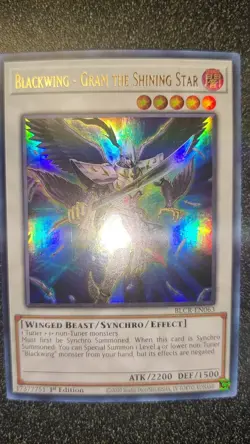 Yu-Gi-Oh! TCG Blackwing Gram The Shining Star 1st Edition Ultra Rare BLCR-EN063 - Image 2