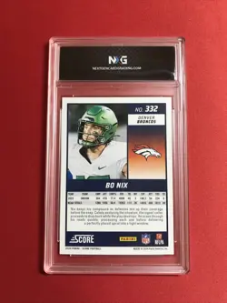 2024 Score Bo Nix Broncos 332 Rookie RC NXG Graded 10 Gem Mint - Image 2